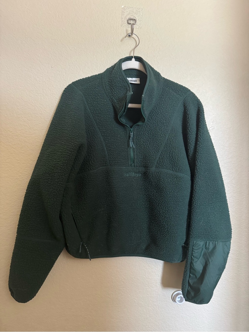 Halfdays Pieper Fleece Sweater Sz L Alpine Green